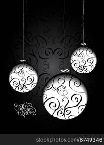 Creative Christmas balls with calligraphic ornament