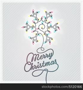 Creative Christmas Greeting Card with Christmas Lights