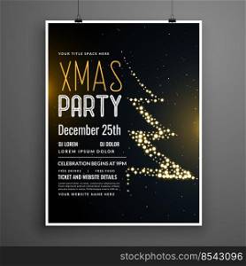 creative christmas party poster design in black color
