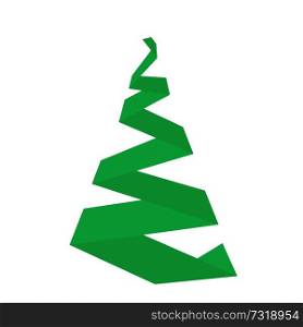 Creative Christmas tree card. Vector origami