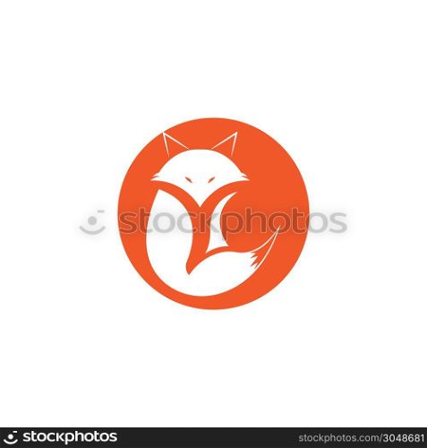 Creative circle fox logo vector. Round fox logo template