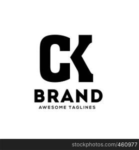 creative CK letter monogram strong and bold logo vector concept