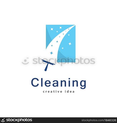 Creative Cleaning Concept Logo Design Template