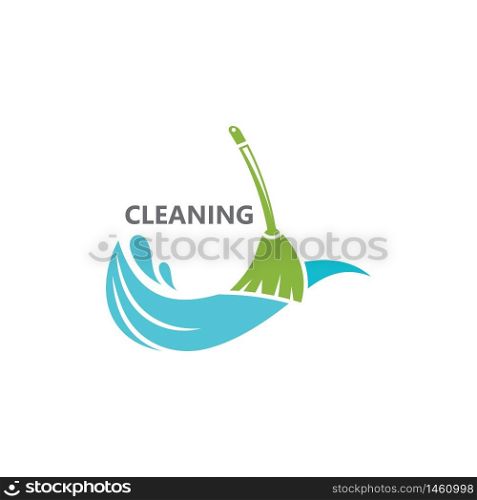 Creative Cleaning Concept Logo Design Template Vector illustration