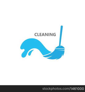 Creative Cleaning Concept Logo Design Template Vector illustration