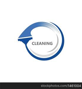 Creative Cleaning Concept Logo Design Template Vector illustration