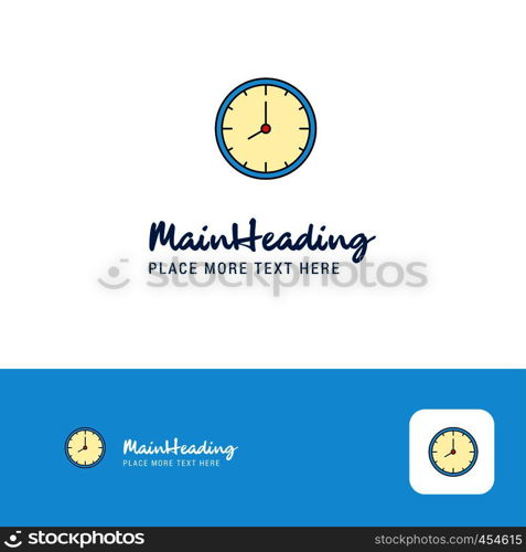 Creative Clock Logo Design. Flat color Logo place for Tagline. Vector Illustration