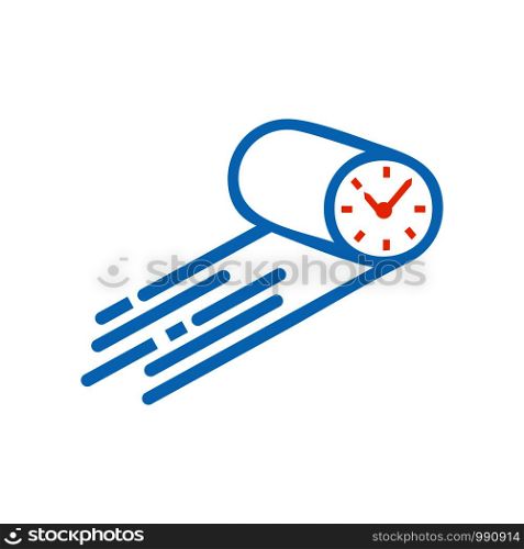 creative clock with technology logo template