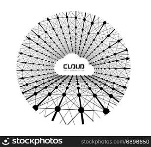 Creative cloud background. Creative cloud background with line data connections. Vector illustration