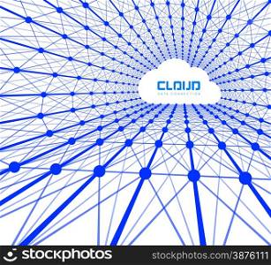 Creative cloud background with line data connections. Vector illustration. Creative cloud background
