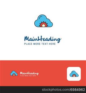 Creative Cloud setting Logo Design. Flat color Logo place for Tagline. Vector Illustration