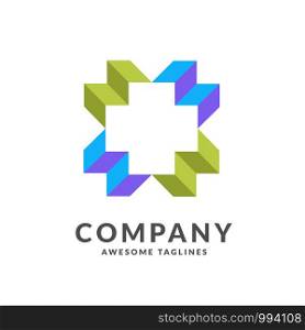 creative colorful Cross Health Care Medical Logo Icon Symbol Emblem