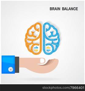 Creative colorful left and right brain Idea concept background,Brain balance concept .vector illustration contains gradient mesh