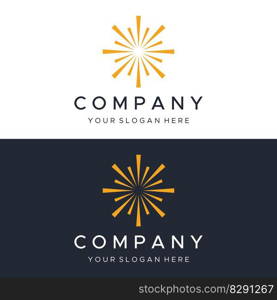 Creative colorful spark logo design in modern style. Logotype for business, brand, celebration, fireworks, stars.