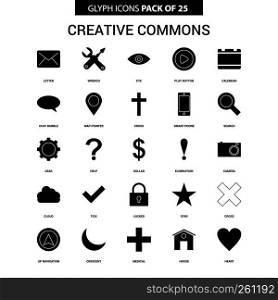 Creative Commons Glyph Vector Icon set
