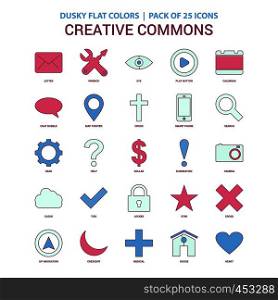 Creative Commons icon Dusky Flat color - Vintage 25 Icon Pack