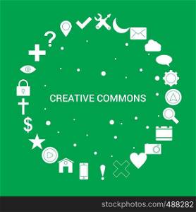 Creative Commons Icon Set. Infographic Vector Template