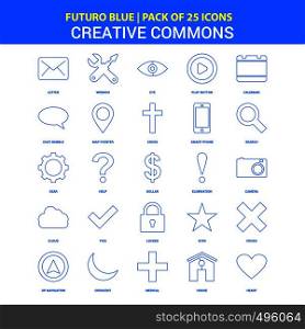 Creative Commons Icons - Futuro Blue 25 Icon pack