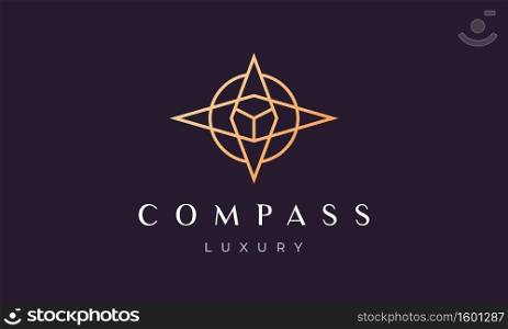 creative compass logo concept with modern and luxury style