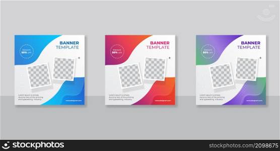 Creative concept social media banner template for brand promotion
