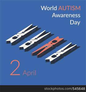 Creative concept vector illustration for World Autism awareness day. Can be used for banners, backgrounds, symbol, badge, icon, sticker, posters, brochures, print and awareness campaign for autism.. Creative concept vector illustration for World Autism awareness day.