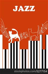 Creative conceptual music festival vector. Cats on the piano.