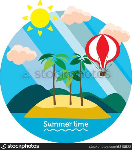 Creative conceptual vector. Summertime vacation.