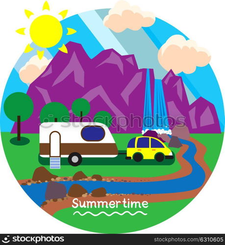 Creative conceptual vector. Summertime vacation.