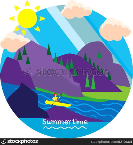 Creative conceptual vector. Summertime vacation.