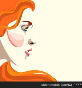 Creative conceptual vector. Womans face.