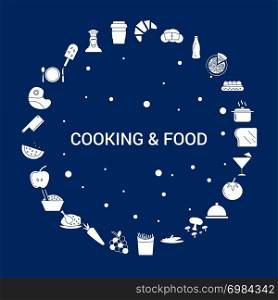 Creative Cooking and Food icon Background