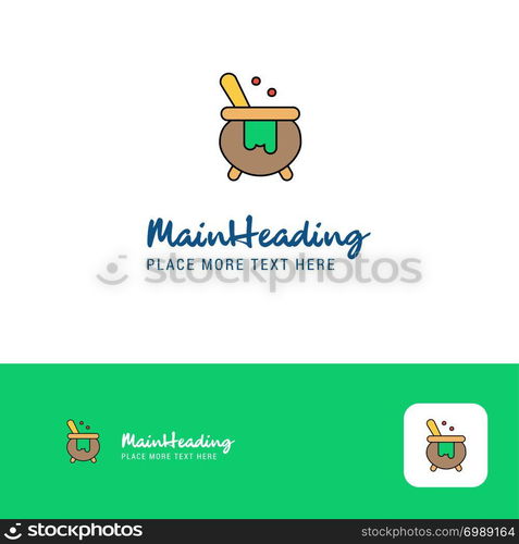 Creative Cooking pot Logo Design. Flat color Logo place for Tagline. Vector Illustration