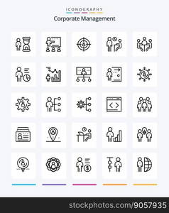 Creative Corporate Mana≥ment 25 OutLi≠icon pack  Such As meeting.∫erview. school. recruitment. marketing