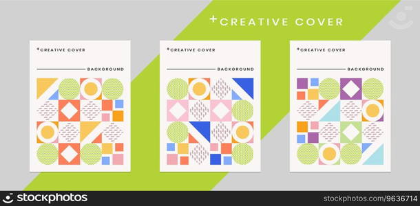 Creative cover design in geometric style minimal Vector Image