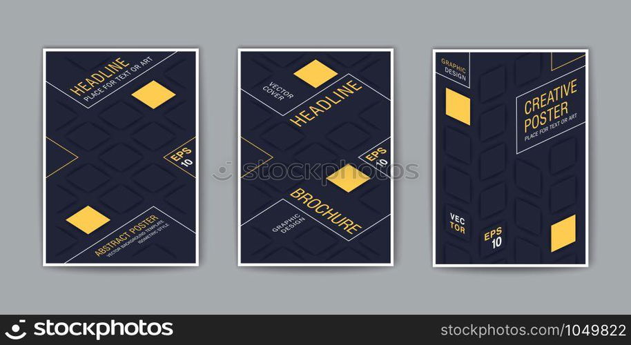 Creative covers. Stylized isometric template for design. Trendy vector background. Creative covers. Stylized isometric template for design. Trendy vector placard