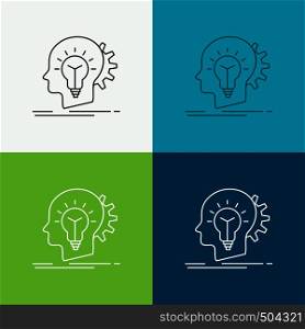 creative, creativity, head, idea, thinking Icon Over Various Background. Line style design, designed for web and app. Eps 10 vector illustration. Vector EPS10 Abstract Template background