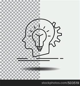 creative, creativity, head, idea, thinking Line Icon on Transparent Background. Black Icon Vector Illustration. Vector EPS10 Abstract Template background
