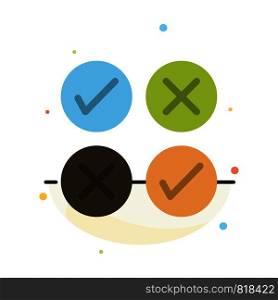 Creative, Cross, Design, Tick Abstract Flat Color Icon Template