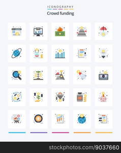 Creative Crowdfunding 25 Flat icon pack  Such As invest. funds. finance. money. fundraising