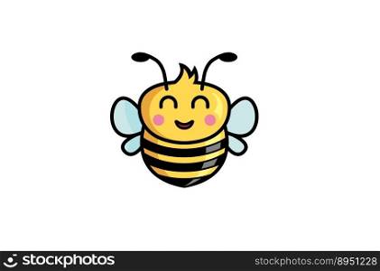 Creative cute little bee logo vector image