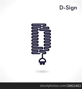 Creative D- letter icon abstract logo design vector template.Creative D- alphabet vector design.Business and education creative logotype symbol.Vector illustration