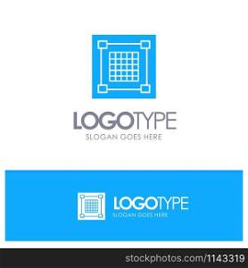 Creative, Design, Designer, Graphic, Grid Blue Solid Logo with place for tagline
