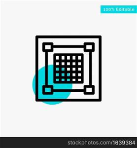 Creative, Design, Designer, Graphic, Grid turquoise highlight circle point Vector icon
