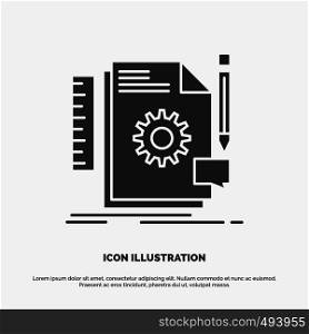 Creative, design, develop, feedback, support Icon. glyph vector gray symbol for UI and UX, website or mobile application. Vector EPS10 Abstract Template background