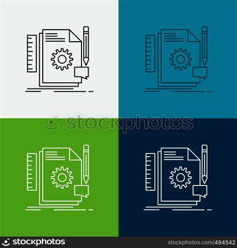 Creative, design, develop, feedback, support Icon Over Various Background. Line style design, designed for web and app. Eps 10 vector illustration. Vector EPS10 Abstract Template background