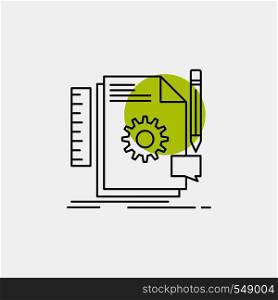 Creative, design, develop, feedback, support Line Icon. Vector EPS10 Abstract Template background
