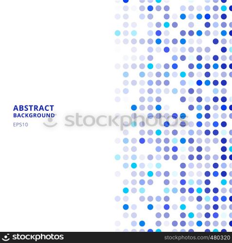Creative design templates abstract blue random dots on white background. Vector illustration