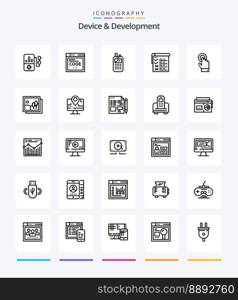 Creative Device And Development 25 OutLine icon pack  Such As interface. toch. radio. qa. testing