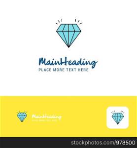 Creative Diamond Logo Design. Flat color Logo place for Tagline. Vector Illustration