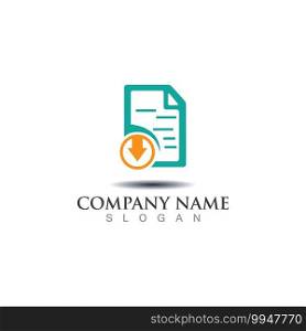 Creative document company logo icon template design  